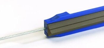 Gatco Fine Serrated Knife Blade Sharpening Hone - High Alumina Ceramic - Adjustable Sliding Guides - Blue Handle - 800 Grit