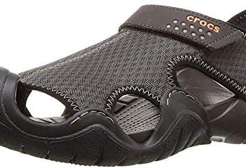 Crocs Men's Swiftwater Sandal - Espresso/Brown, Size 11 Medium, Water-Friendly Mesh Sandal with Adjustable Strap